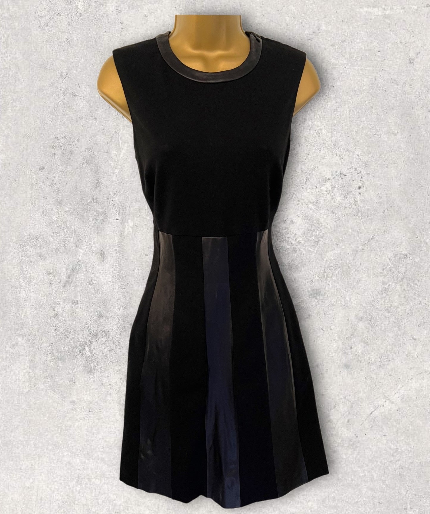 Diane von Furstenberg Womens Black Ellie Leather Dress UK 10 US 6 EU 38 Timeless Fashions