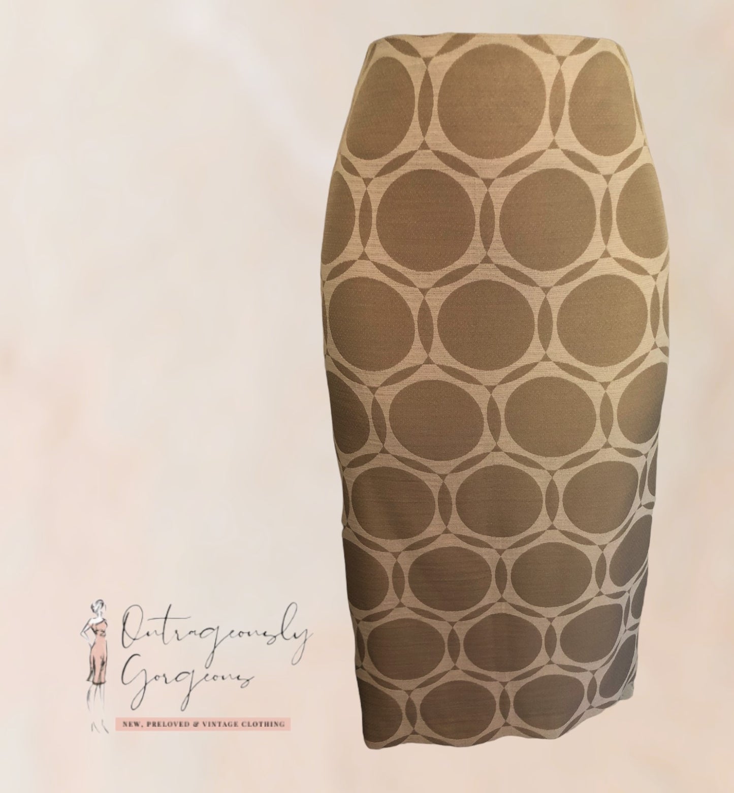 Libra Natural Geo Print Pencil Skirt UK 16 US 12 EU 44 Timeless Fashions
