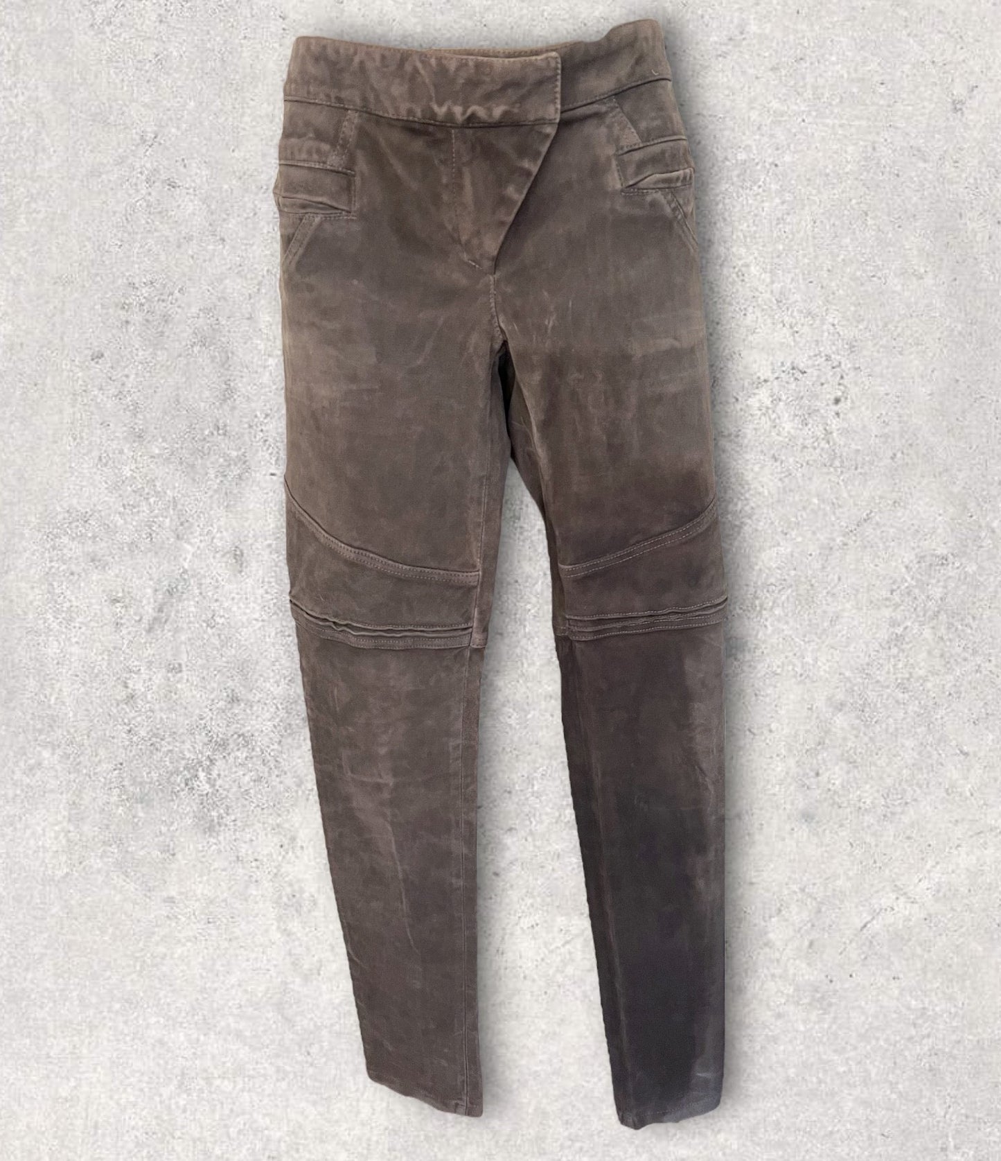 Patrizia Pepe Grey Suede Skinny Jeans, Low Rise UK 12 US 8 EU 40 IT 44 Timeless Fashions