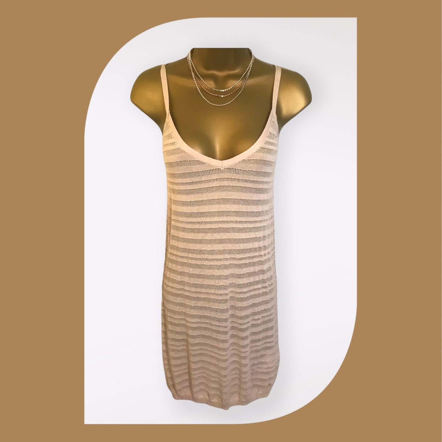 Hoss Intropia Beige Knitted Mini Dress UK 12 US 8 EU 40 Timeless Fashions