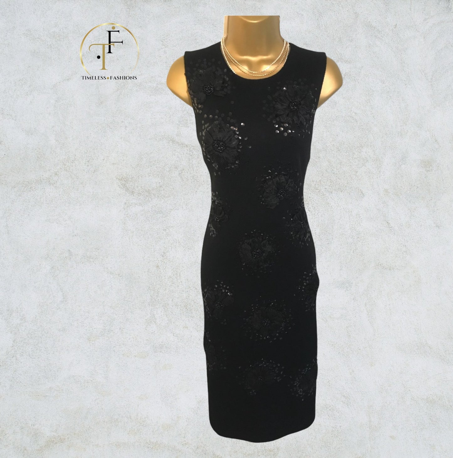 Fenn Wright Manson Ponte Roma Black Wool Dress UK 12 US 8 EU 40 Timeless Fashions