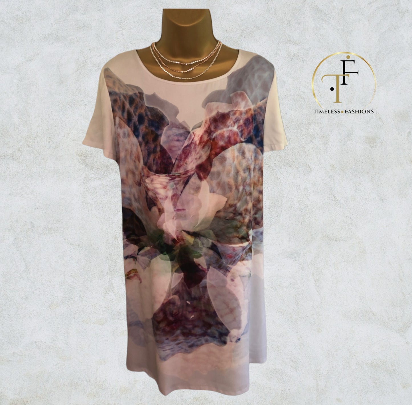 Great Plains Short Sleeved Multicoloured Shift Dress UK 14/16 us 10/12 eu 43/44 Timeless Fashions