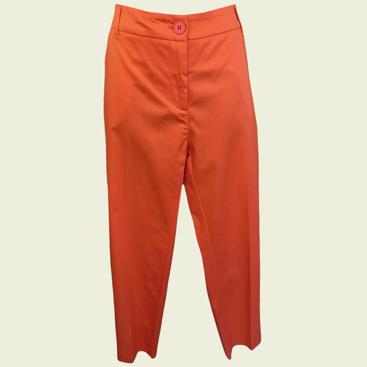 Libra Orange Cotton Summer Tapered Trousers UK 16 US 12 EU 44 - Timelessfashions