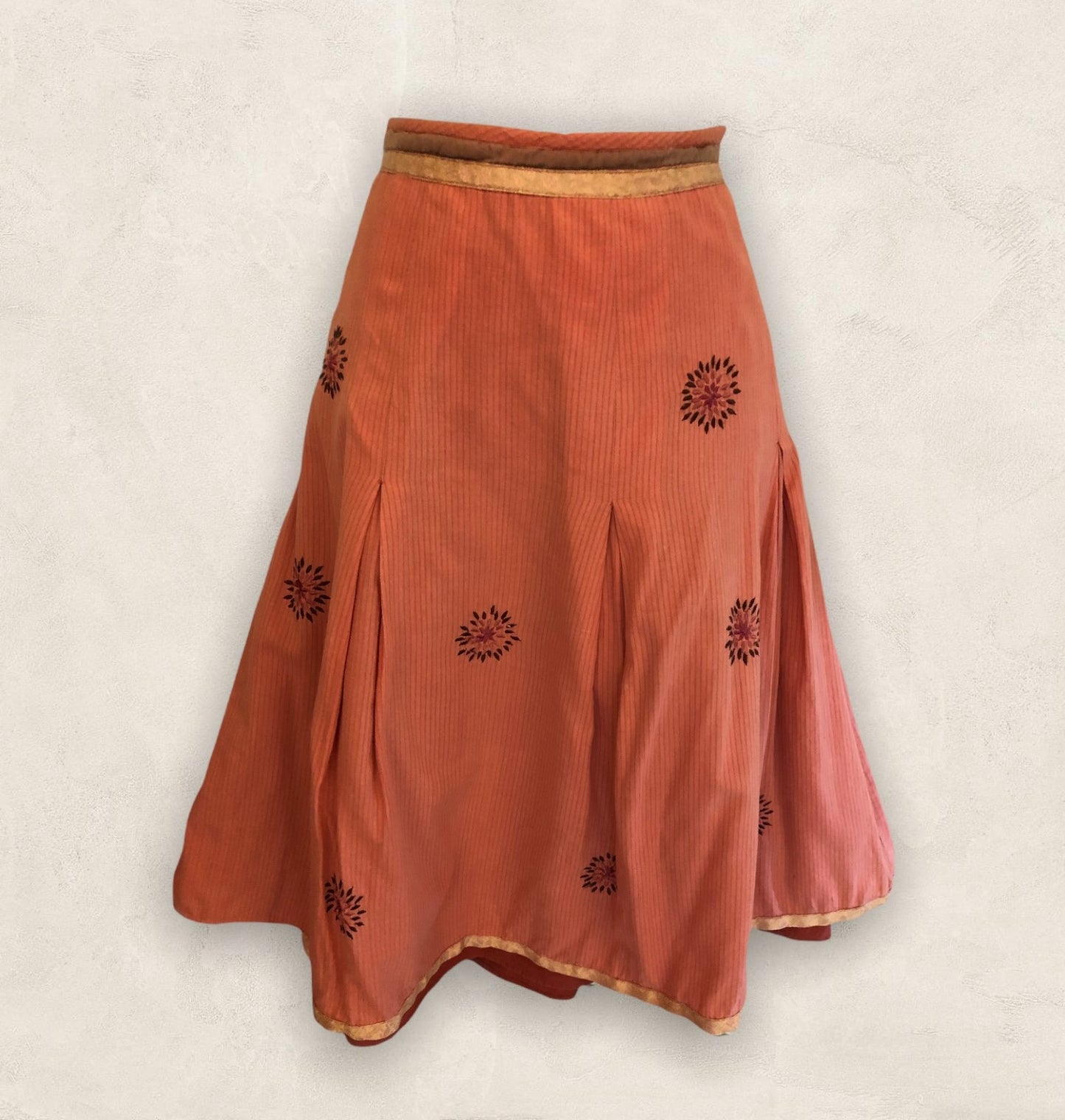 Mistral Orange Cotton Flared Skirt UK 10 US 6 EU 38 Timeless Fashions