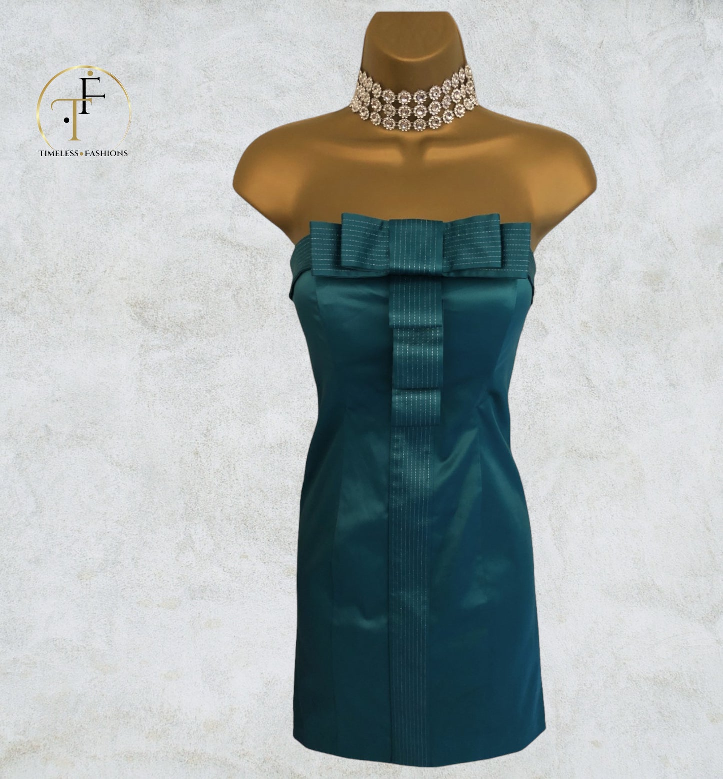 Forever Unique Aqua Satin Bodycon Sleeveless Mini Dress UK 12 US 8 EU 40 Timeless Fashions