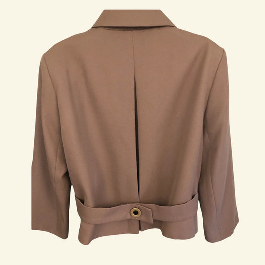 Hobbs Beige Wool Box Jacket UK 14 US 10 EU 42 - Timelessfashions