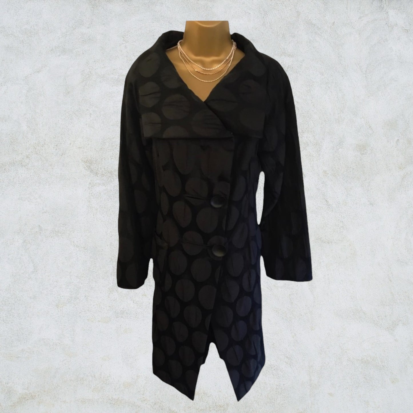 SULU Kirstin Bernecker Black Lagenlook Coat UK 10 US 6 EU 38 Timeless Fashions