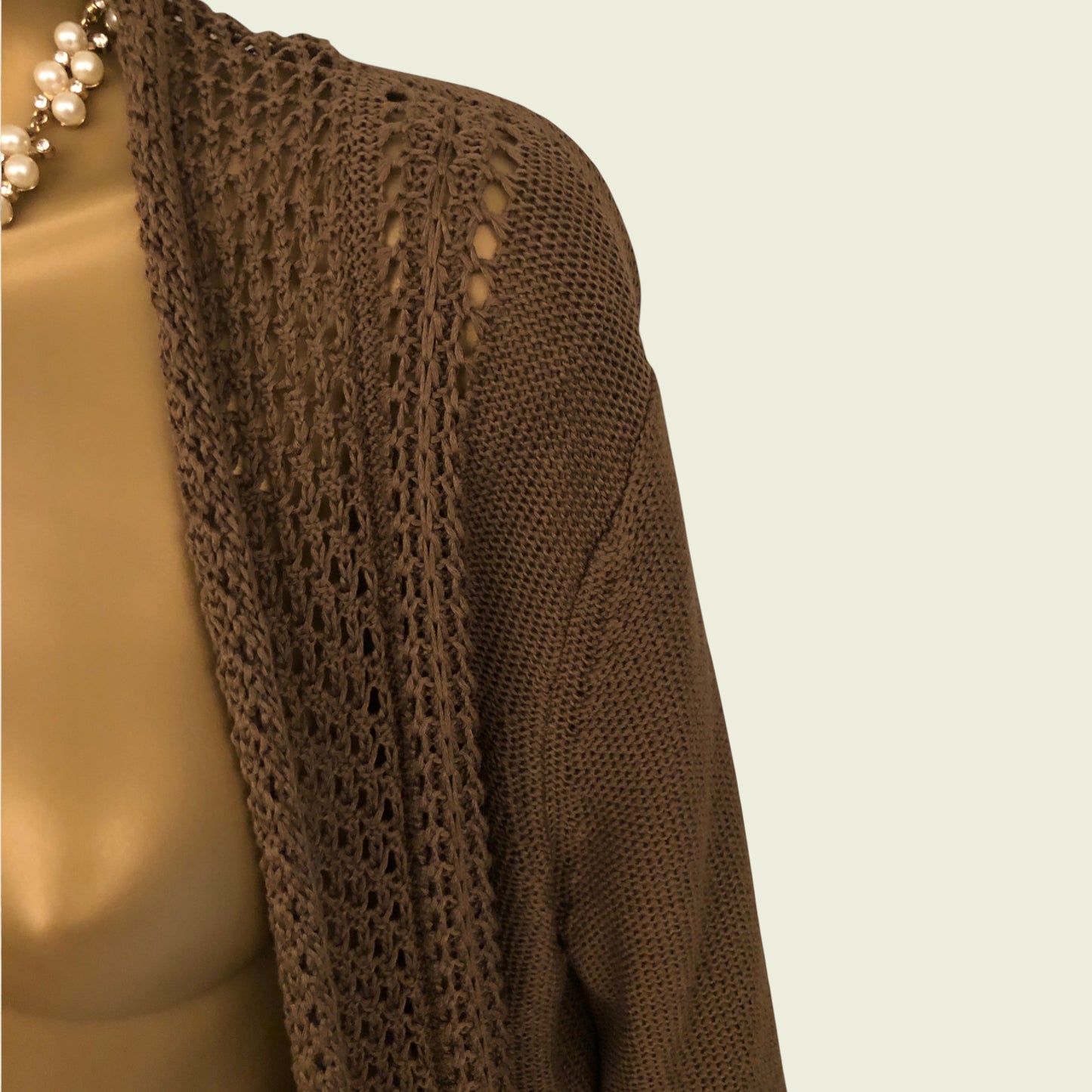 Marie Mero Olive Green Long Sleeve Cotton Cardigan UK 14 US10 EU 42