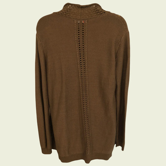 Marie Mero Olive Green Long Sleeve Cotton Cardigan UK 14 US10 EU 42 - Timelessfashions