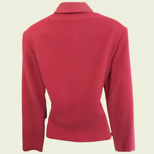 Red jacket on a beige background