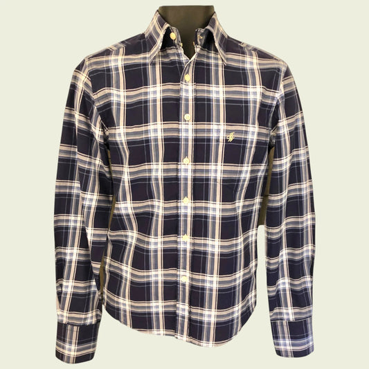 Jack Wills Men's Blue & White Check Cotton Long Sleeve Shirt Size XS - Timelessfashions