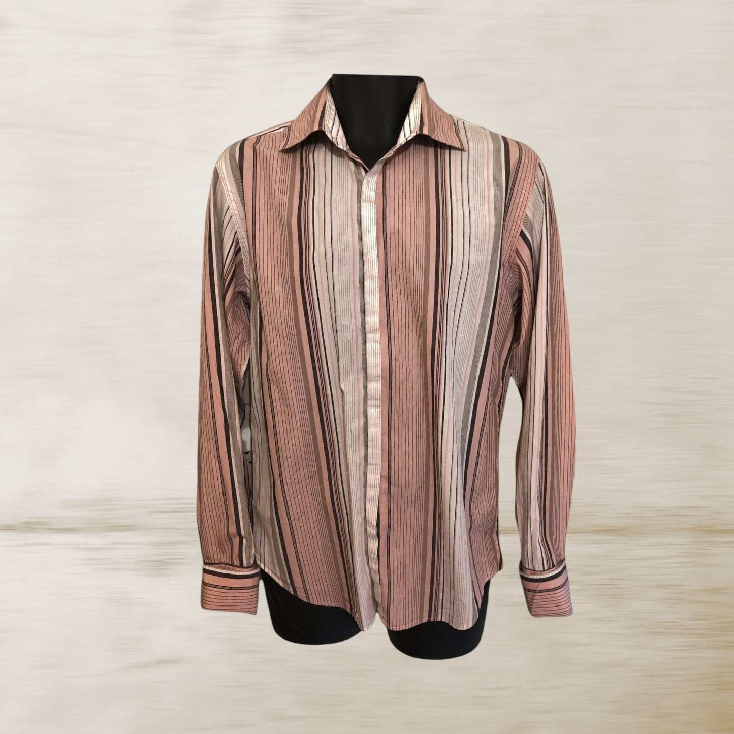 Reiss Men's Pink & White Striped Cotton Formal Shirt Chest 42" Neck 17" Timeless Fashions