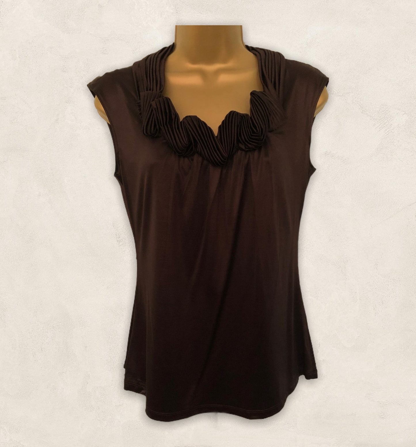 Cynthia Steffe Chocolate Brown Silky Top UK 8 US 4 EU 36 Timeless Fashions