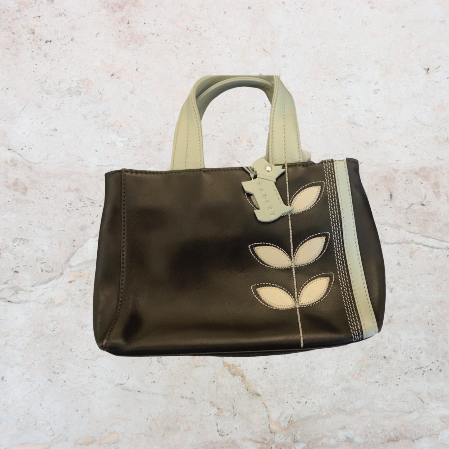 Radley Dark Brown & Duck Egg Blue Small Handbag Timeless Fashions