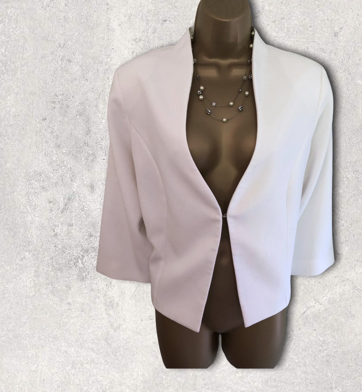Libra White Summer Occasion Bolero Jacket UK 14 US 10 EU 42 Timeless Fashions