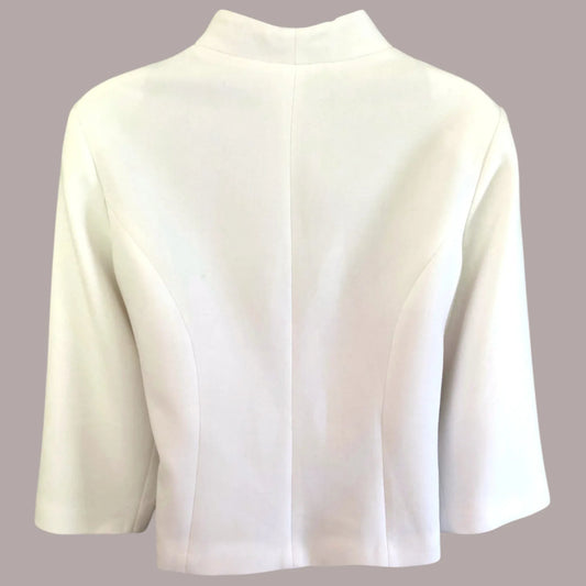 Libra White Summer Occasion Bolero Jacket UK 14 US 10 EU 42 - Timelessfashions