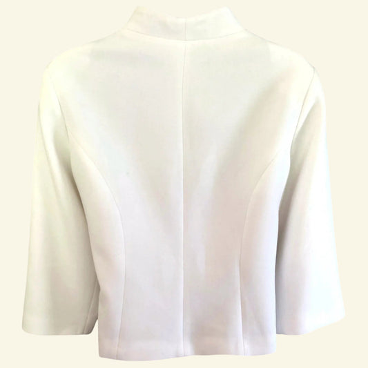 Libra White Summer Occasion Bolero Jacket UK 14 US 10 EU 42 - Timelessfashions