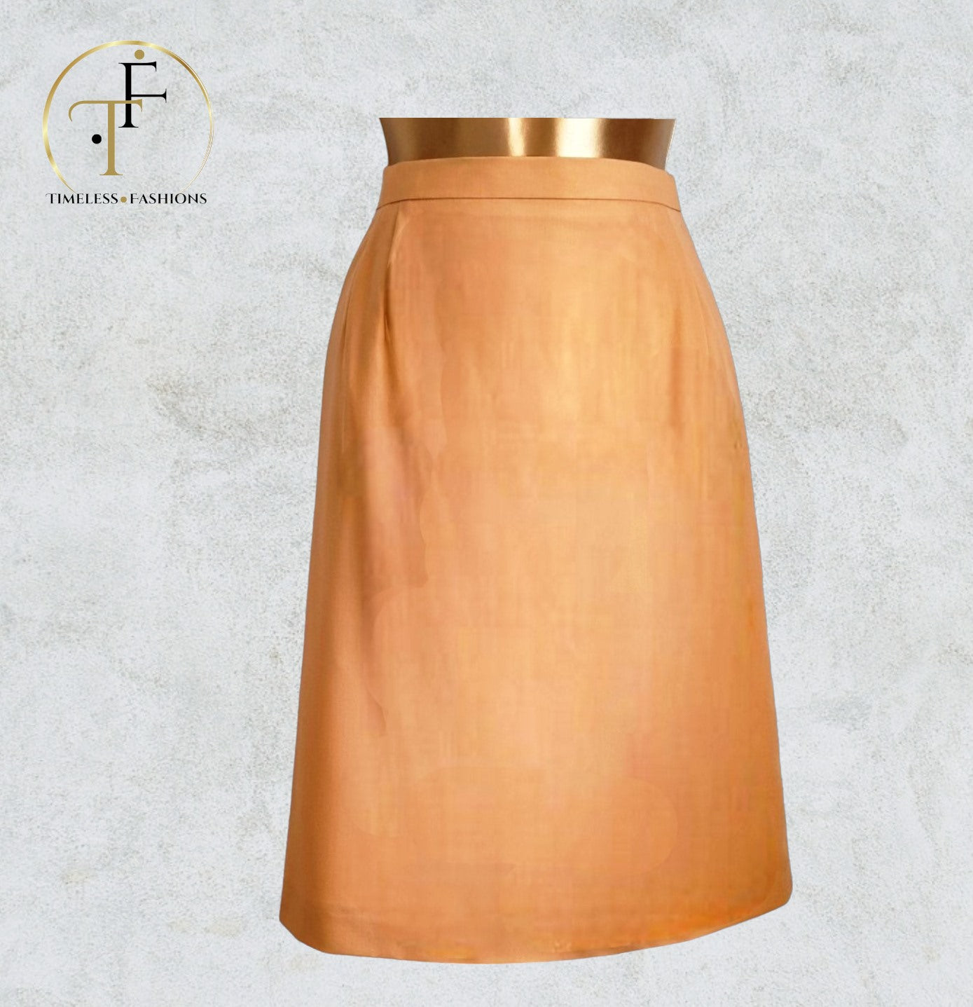 Louis Feraud Paris Peach Contraire Lined Wool Skirt UK 12 US 8 EU 40 Timeless Fashions