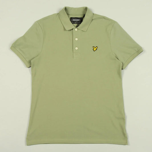 Lyle & Scott Men's Plain Green Polo Shirt UK M - Timelessfashions