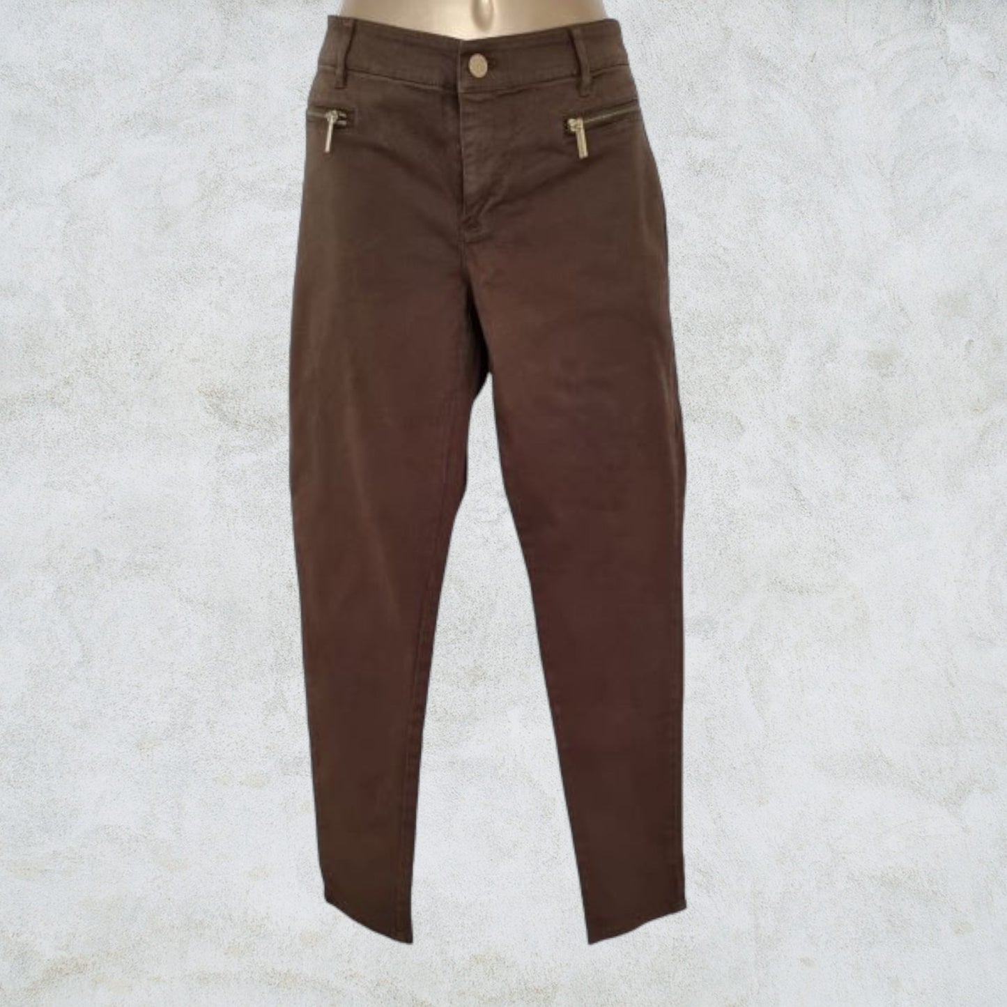 Michael Kors Women's Khaki Denim Skinny Jeans. UK 10 US 6 EU 38 Timeless Fashions