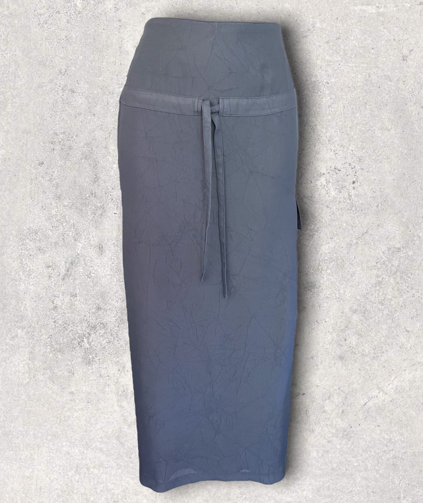 Serge Dana Womens Dove Blue Crepe Long Pencil Skirt UK 10 US 6 EU 38 Timeless Fashions