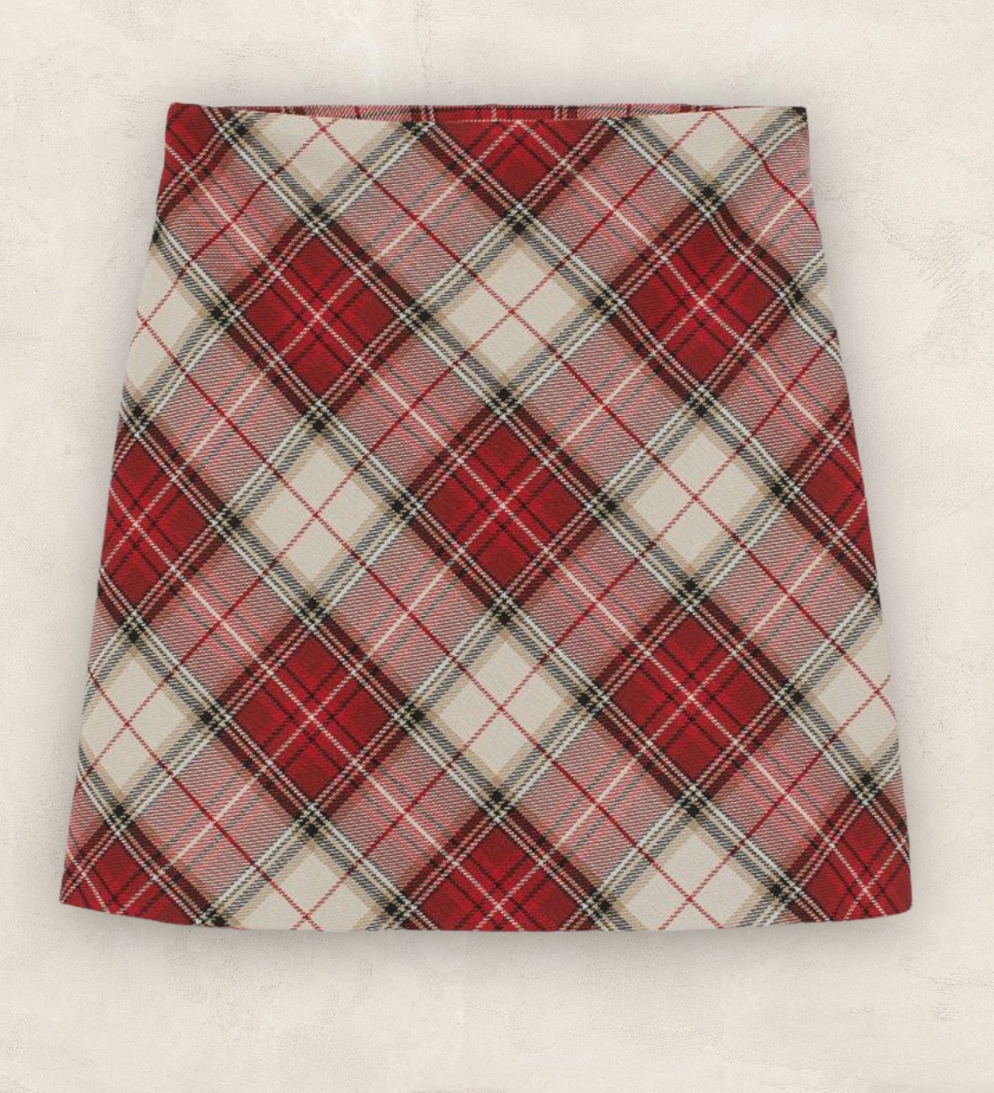 H&M Women's Red Tartan Plaid Mini Skirt UK 14 US 10 EU 42 Timeless Fashions