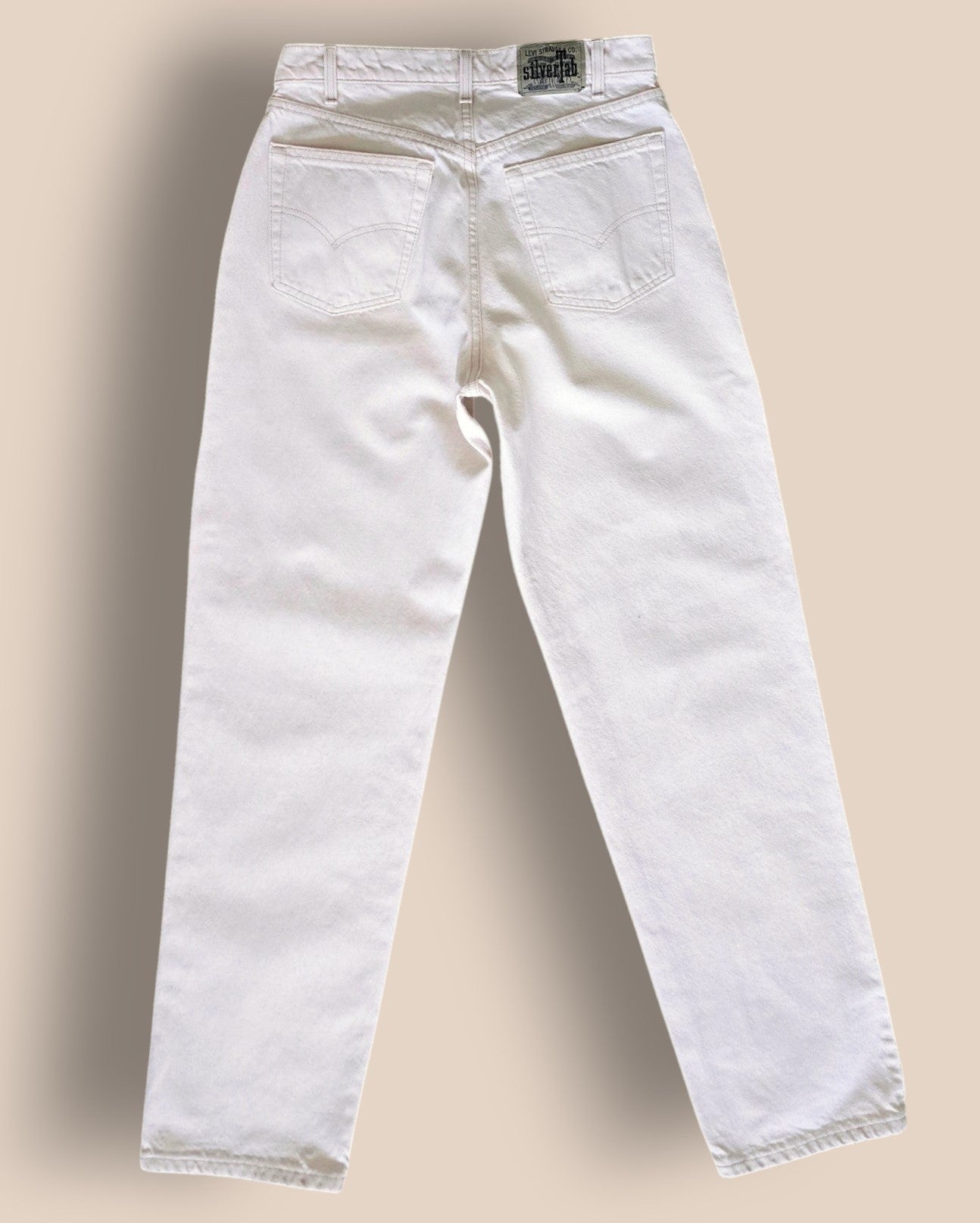 Levi Strauss Vintage Silver Tab Loose White Denim Straight Leg Jeans W33/L34 Timelessfashions
