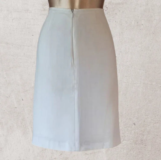 Strenesse Group Cream Lined Pencil Skirt UK 14 US 10 EU 42 - Timelessfashions