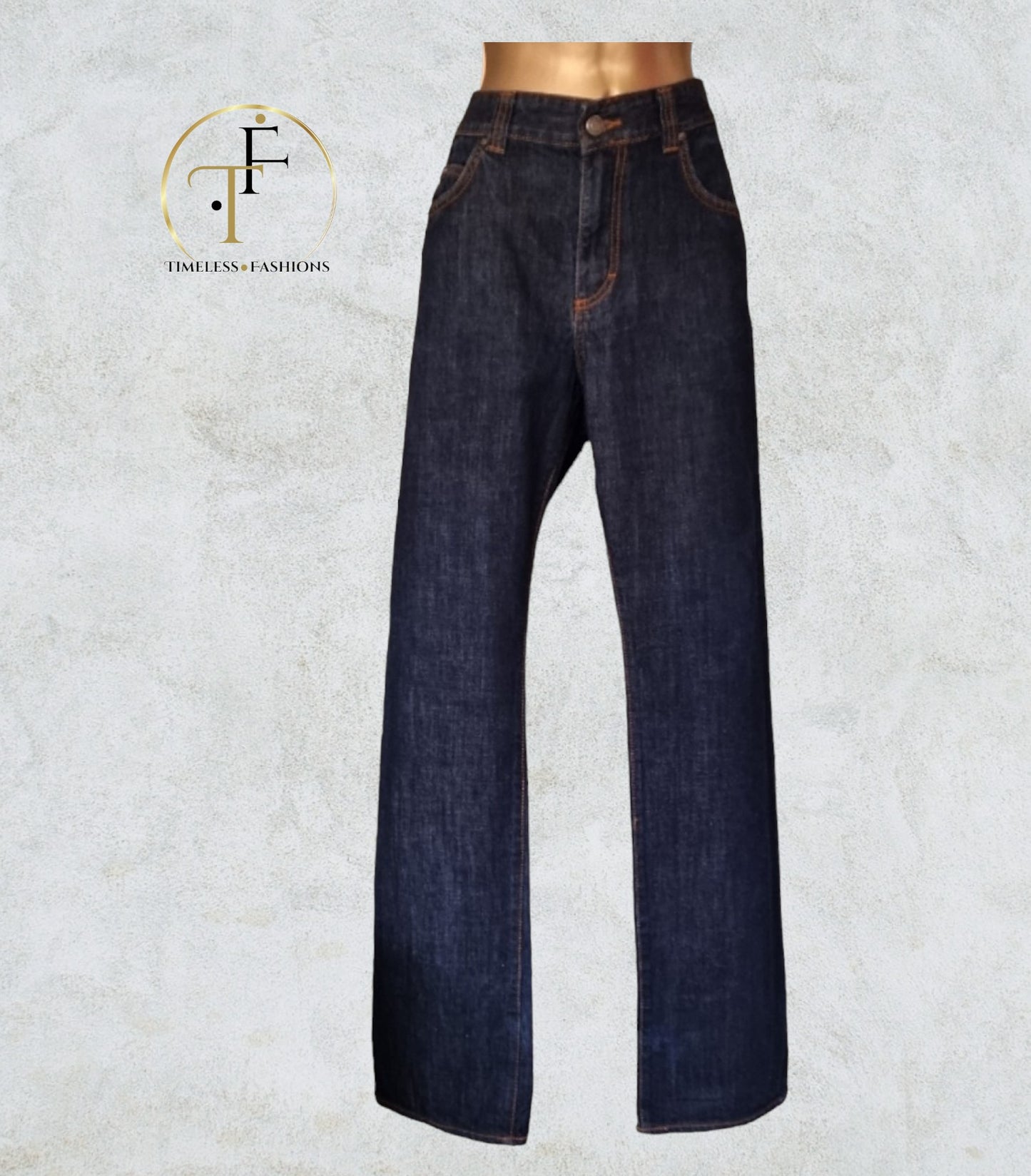 Calvin Klein Women’s Dark Wash Blue High Rise Jeans UK 14 US10 EU 42 IT 46 Timeless Fashions