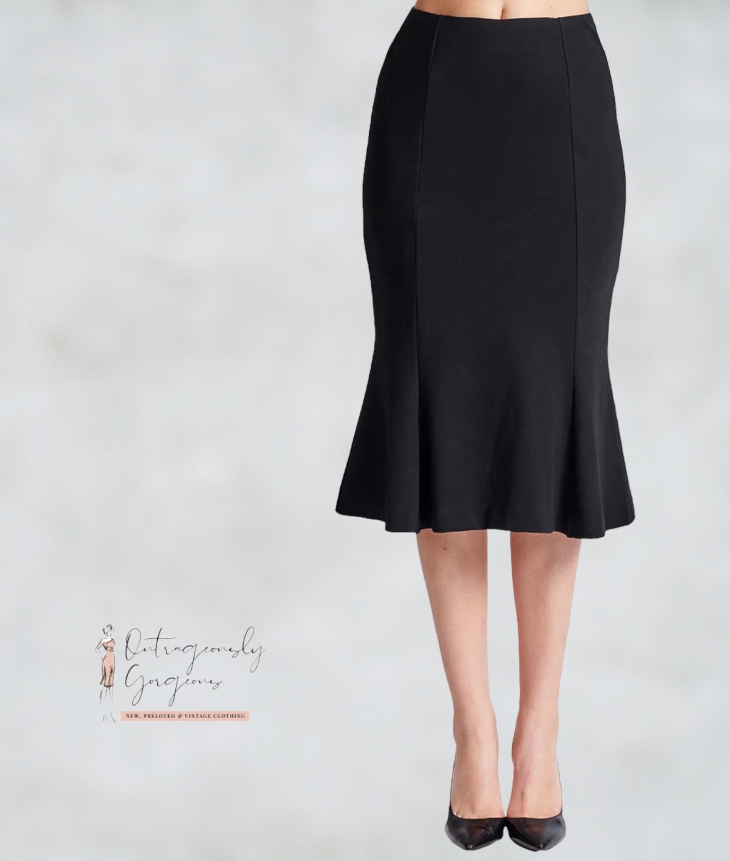 Teatro dei Sogno by Beppe Bondi Black Crepe Mermaid Skirt UK 10 US 6 EU 38 Timeless Fashions