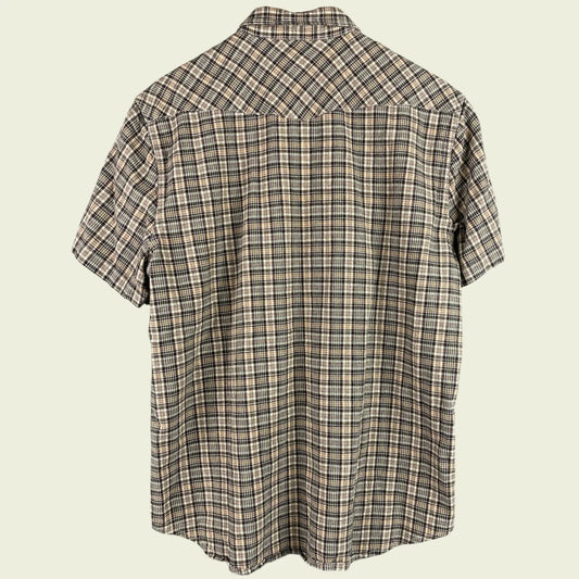 Ralph Lauren's Denim & Supply Men's Brown Check Short Sleeve Shirt UK S - Timelessfashions