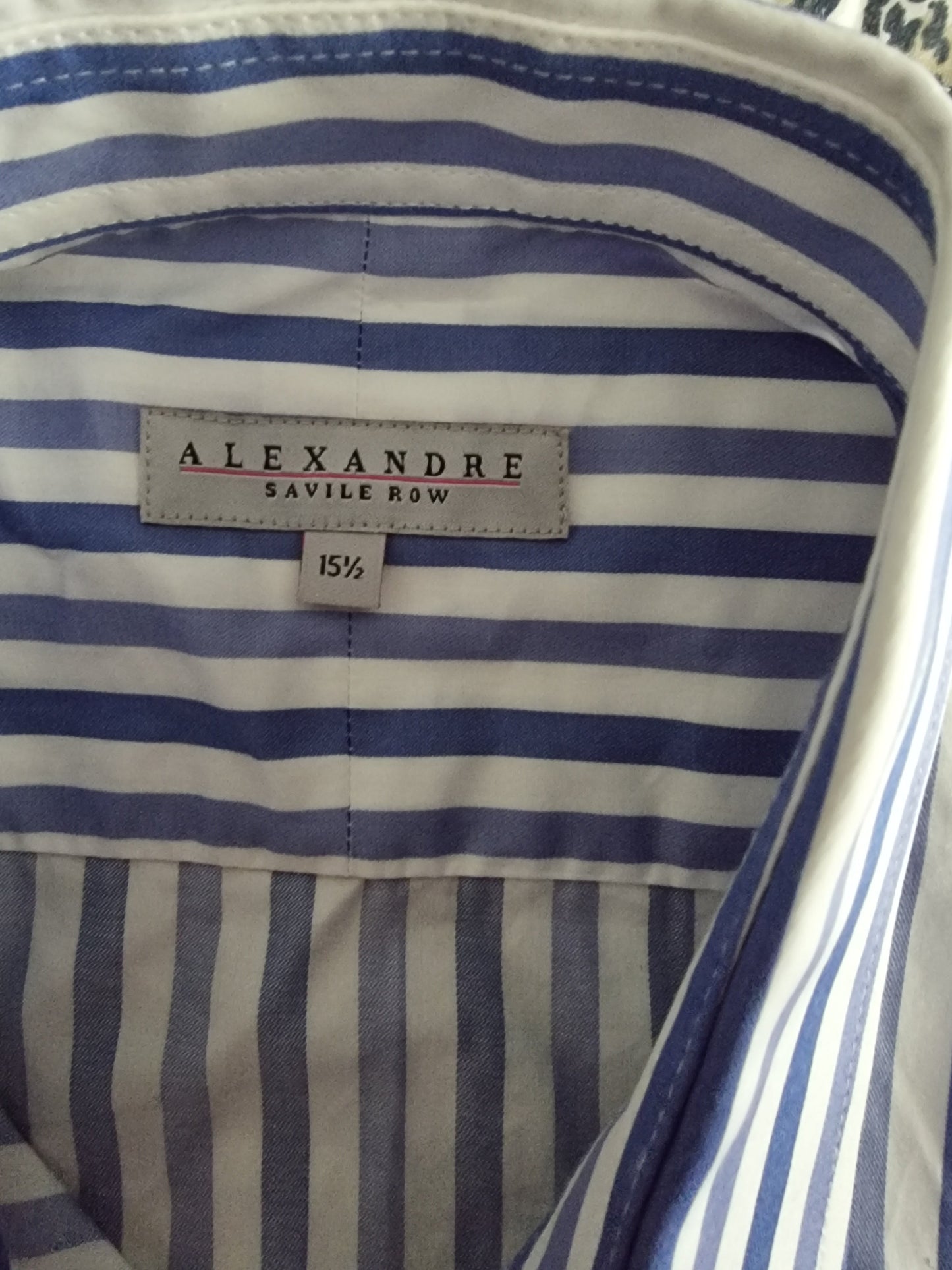 Alexandre Saville Row Men’s Blue & White Striped Shirt Size L - Timelessfashions