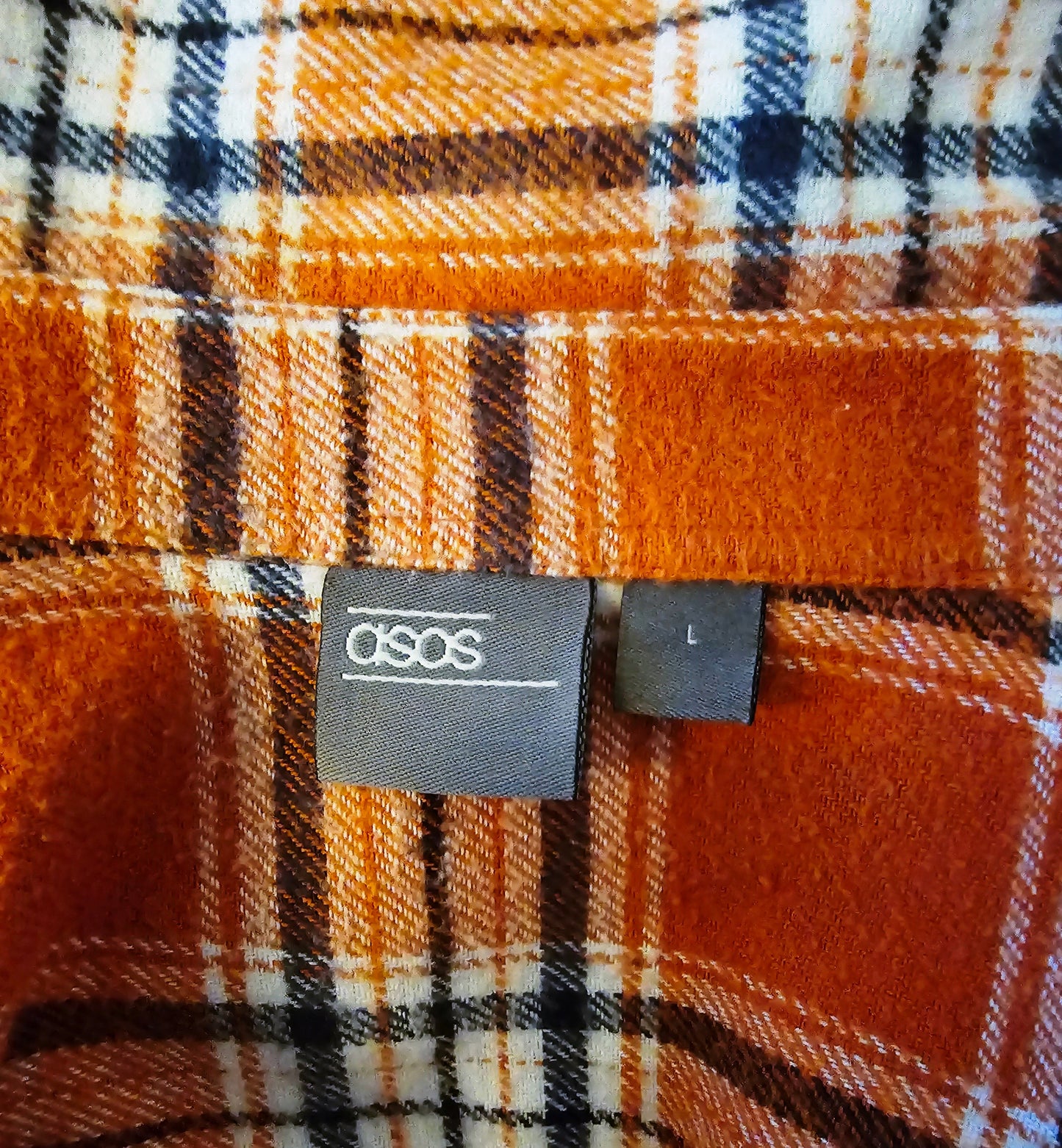 Asos Men’s Oversized Brushed Flannel Brown Check Size L - Timelessfashions