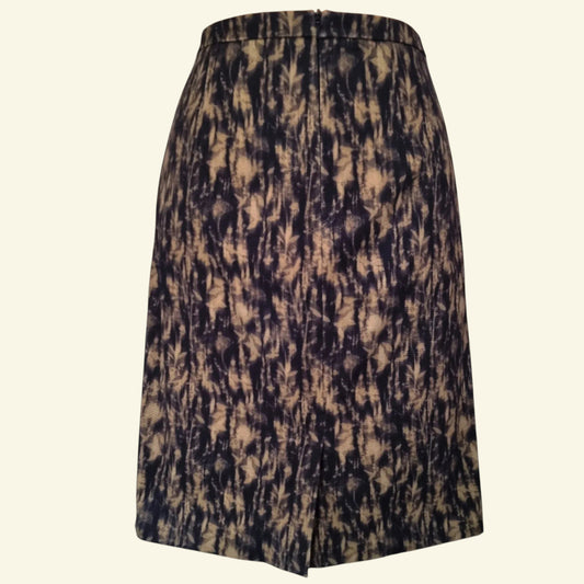 Jigsaw Knee Length Ladies Olive Green/Navy Pencil Skirt Size 12 US 8 EU 40 - Timelessfashions