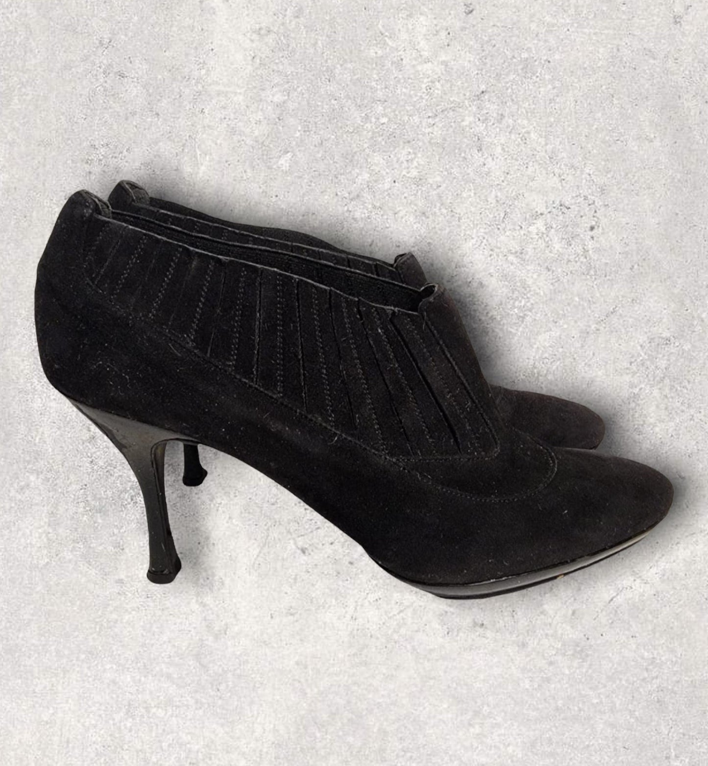 Bally Womens Black Suede Platform Booties UK 7 US 9.5 EU 40 Timeless Fashions