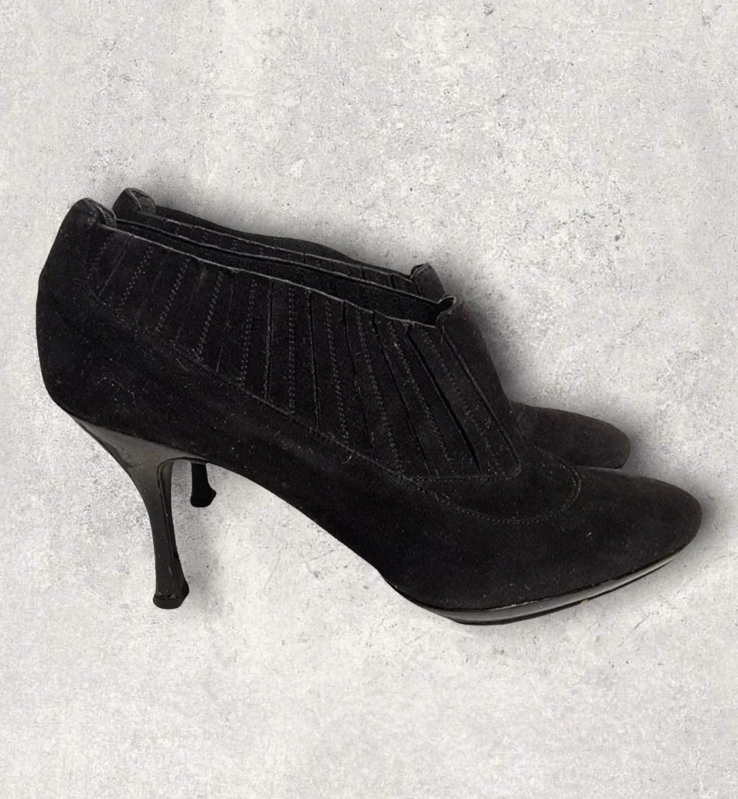 Bally Womens Black Suede Platform Booties UK 7 US 9.5 EU 40 - Timelessfashions