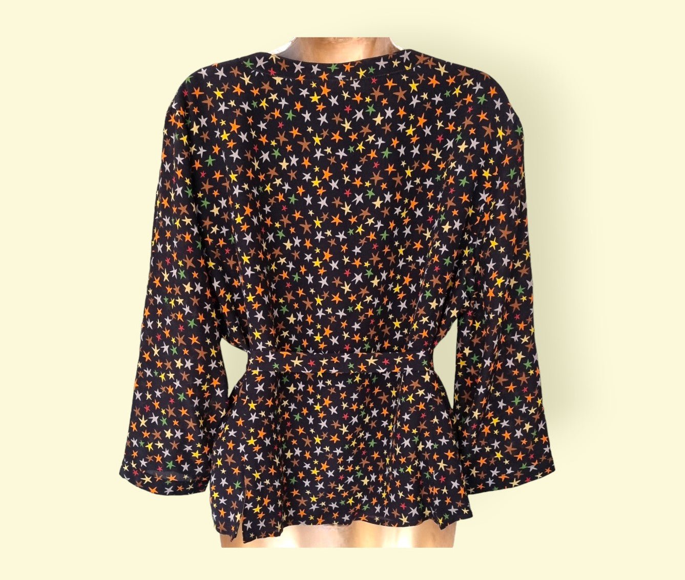 Caroline Charles London Vintage Black Silk Skirt & Top UK 16/18 US 12/14 EU 44/46 - Timelessfashions