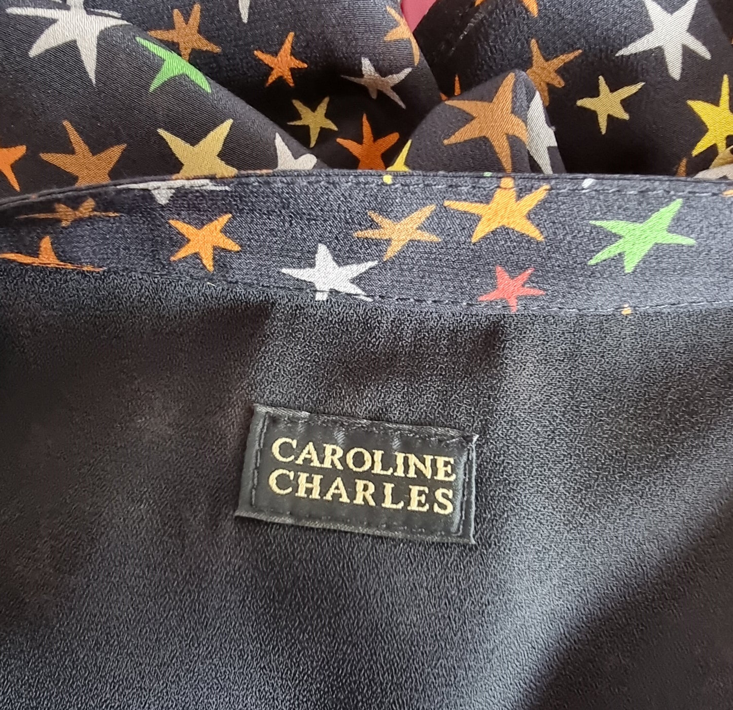 Caroline Charles London Vintage Black Silk Skirt & Top UK 16/18 US 12/14 EU 44/46 - Timelessfashions