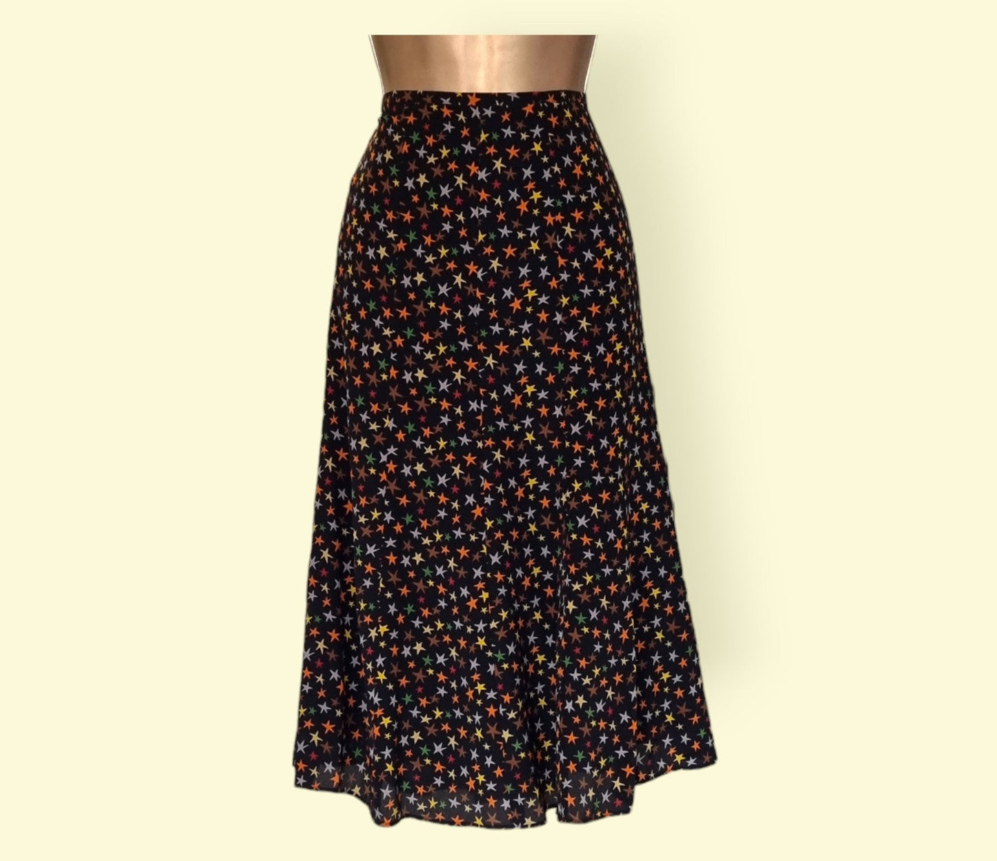 Caroline Charles London Vintage Black Silk Skirt & Top UK 16/18 US 12/14 EU 44/46 - Timelessfashions