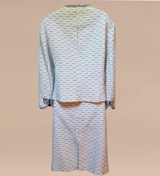 Caroline Charles London Vintage Bow Detail Skirt & Jacket UK 16/18 US 12/14 EU 44/46 - Timelessfashions