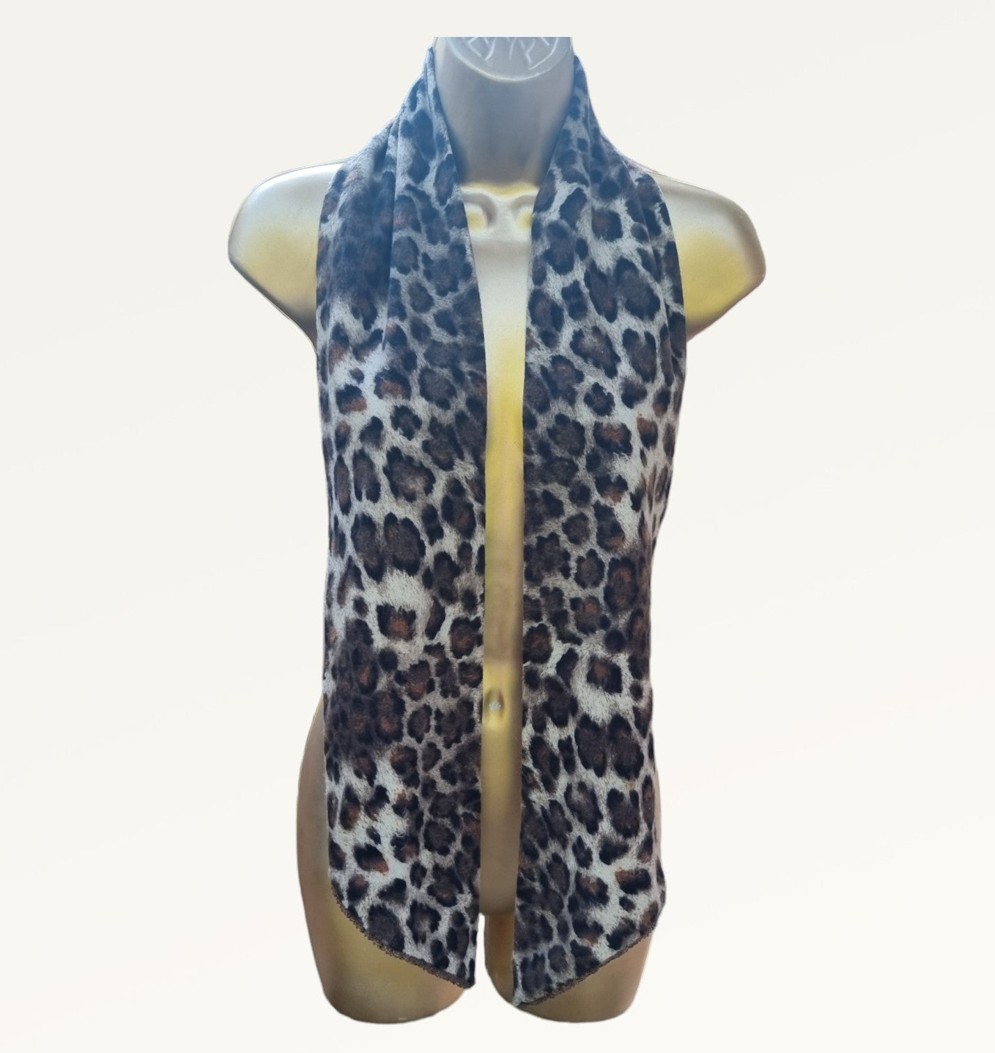 Caroline Charles London Vintage Leopard Print Jacket and Scarf UK 16 US 12 EU 44 - Timelessfashions