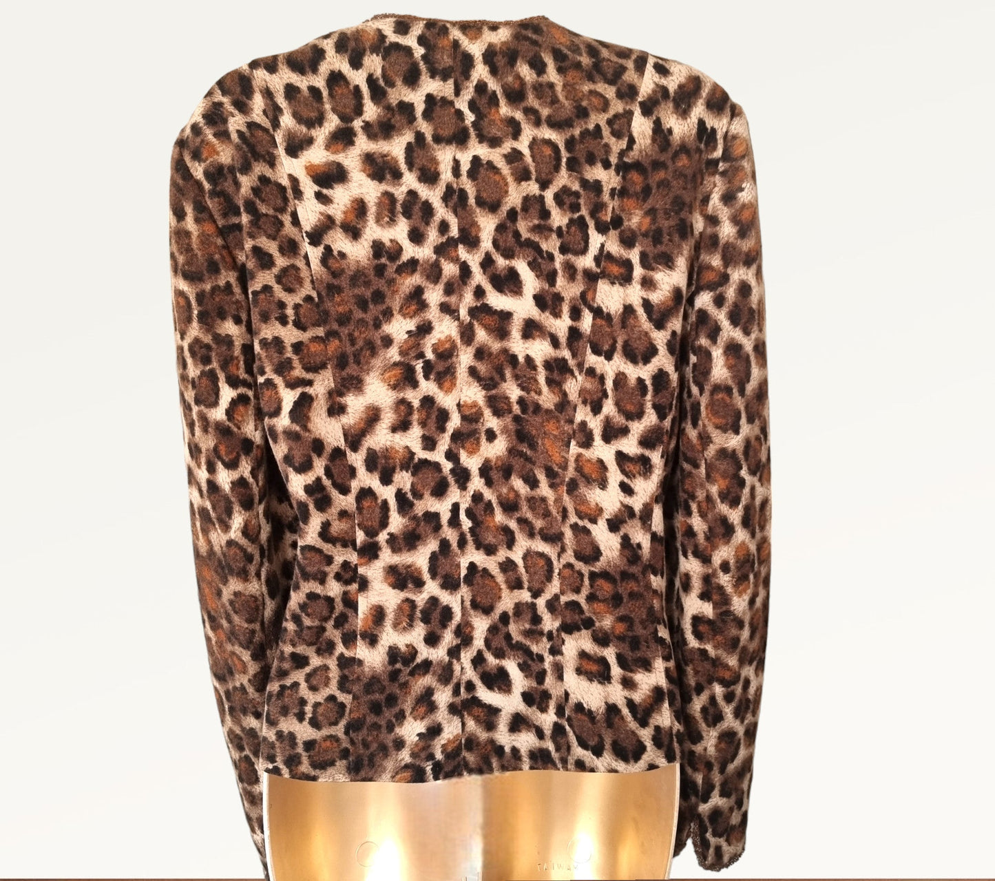Caroline Charles London Vintage Leopard Print Jacket and Scarf UK 16 US 12 EU 44 - Timelessfashions