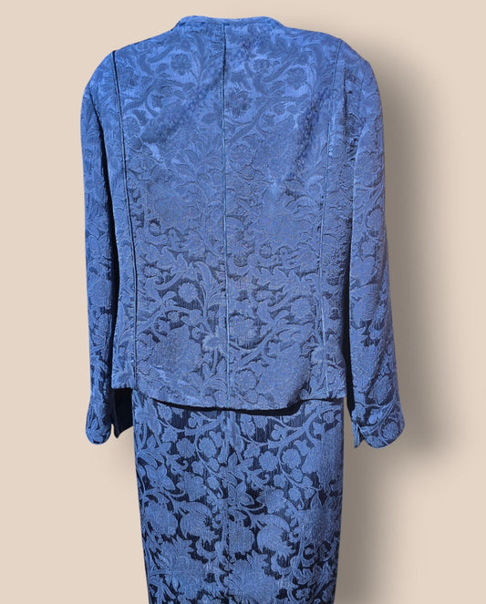 Caroline Charles Midnight Blue Dress & Jacket UK 20 US 16 EU 48 - Timelessfashions