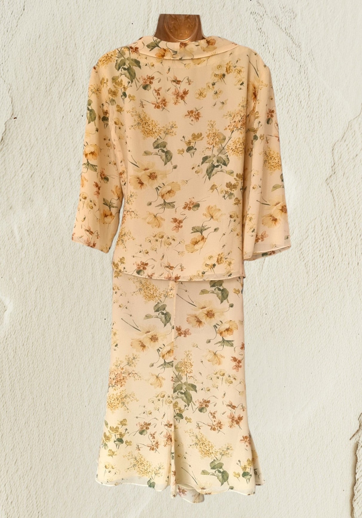 Caroline Charles Studio Vintage Silk Skirt & Blouse Set UK 16 US 12 EU 44 - Timelessfashions
