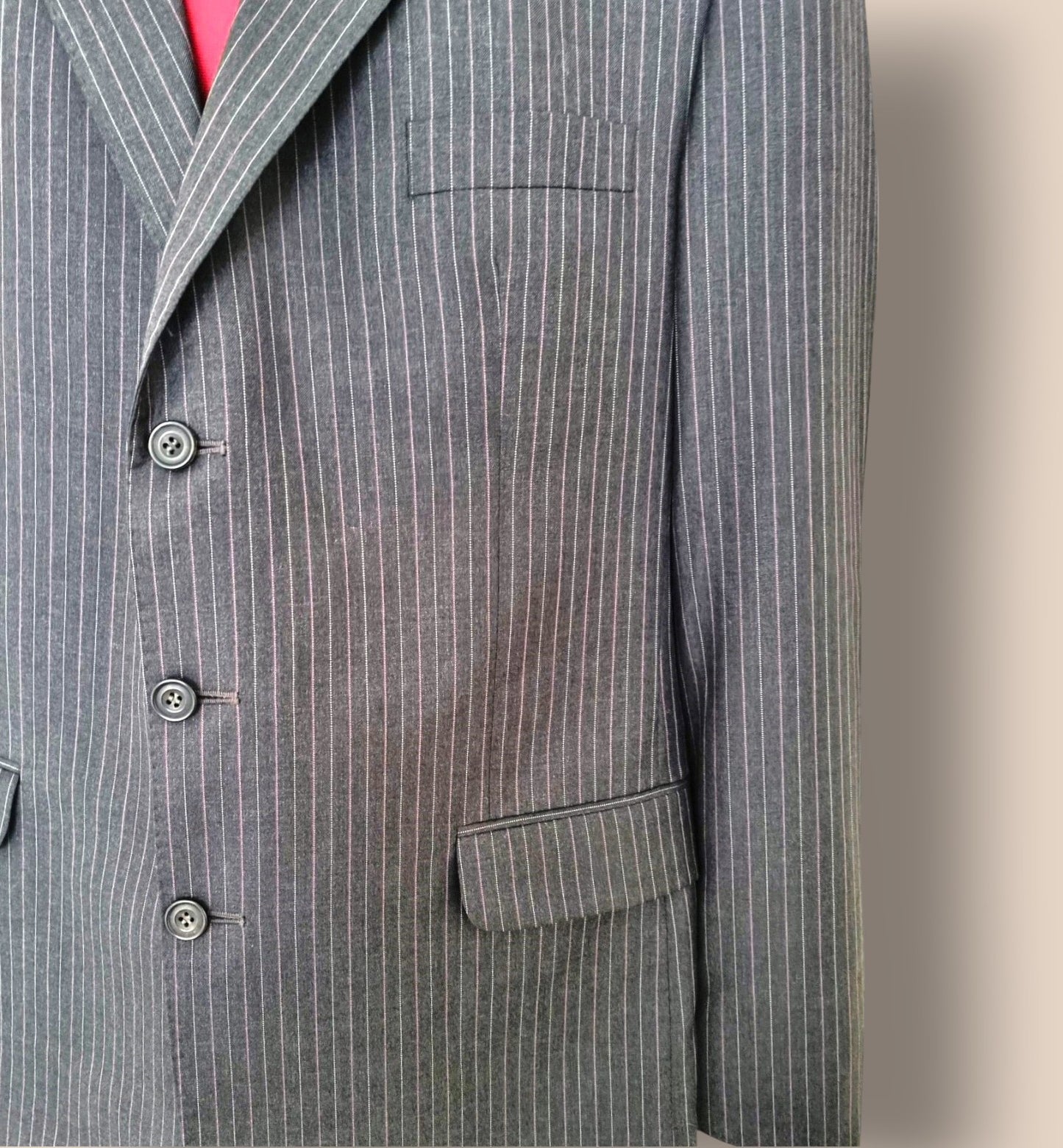Daks London Signature Mens Blue Pinstripe 2 Piece Suit Timeless Fashions