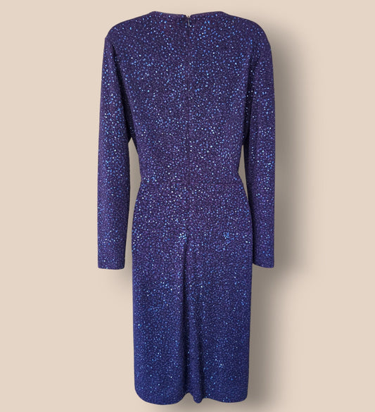 Damsel In A Dress Midnight Blue Sequinned Dress UK 14 US 10 EU 42 - Timelessfashions