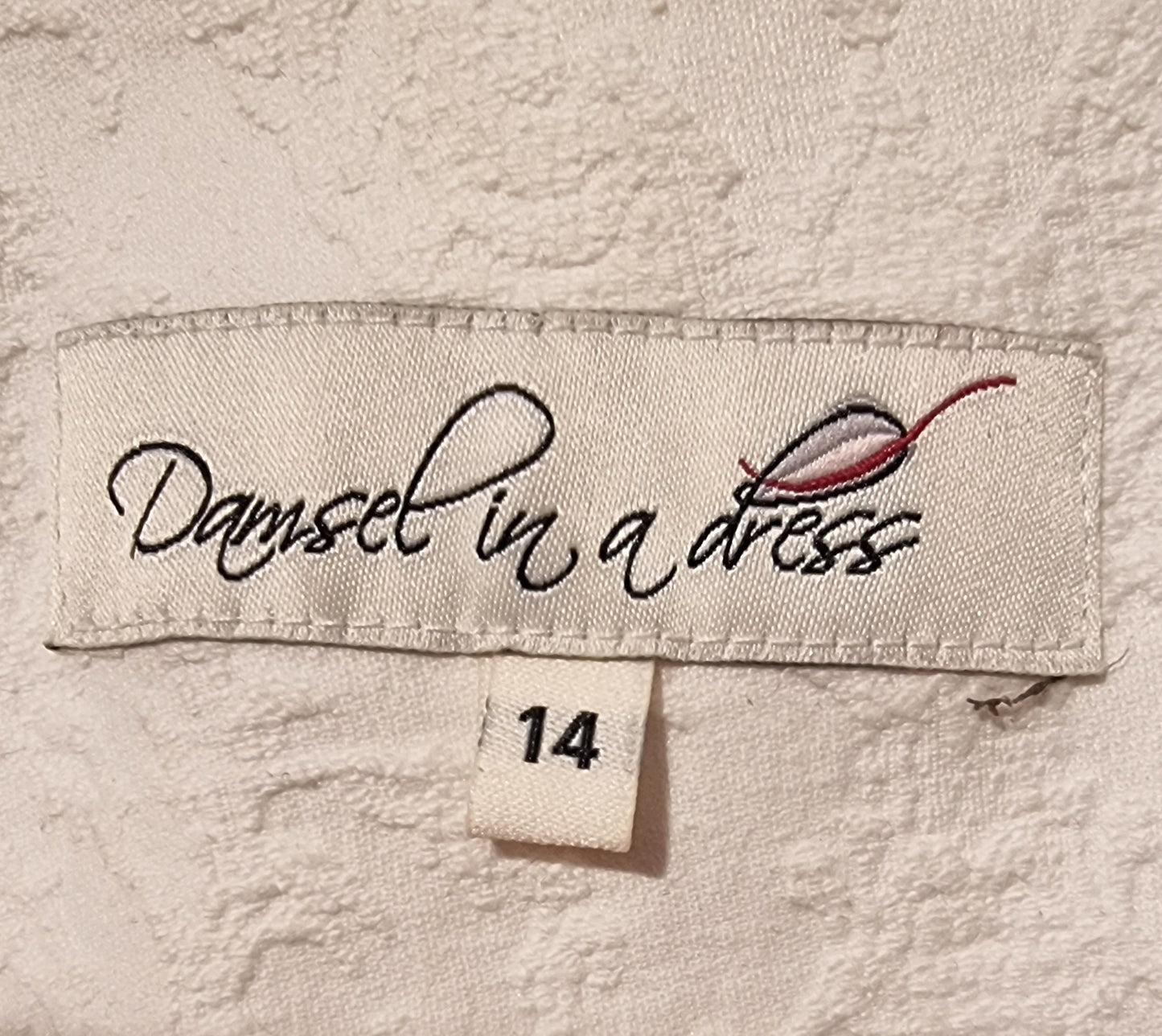Damsel In A Dress White Textured Collarless Jacket UK 14 US 10 EU 42 - Timelessfashions