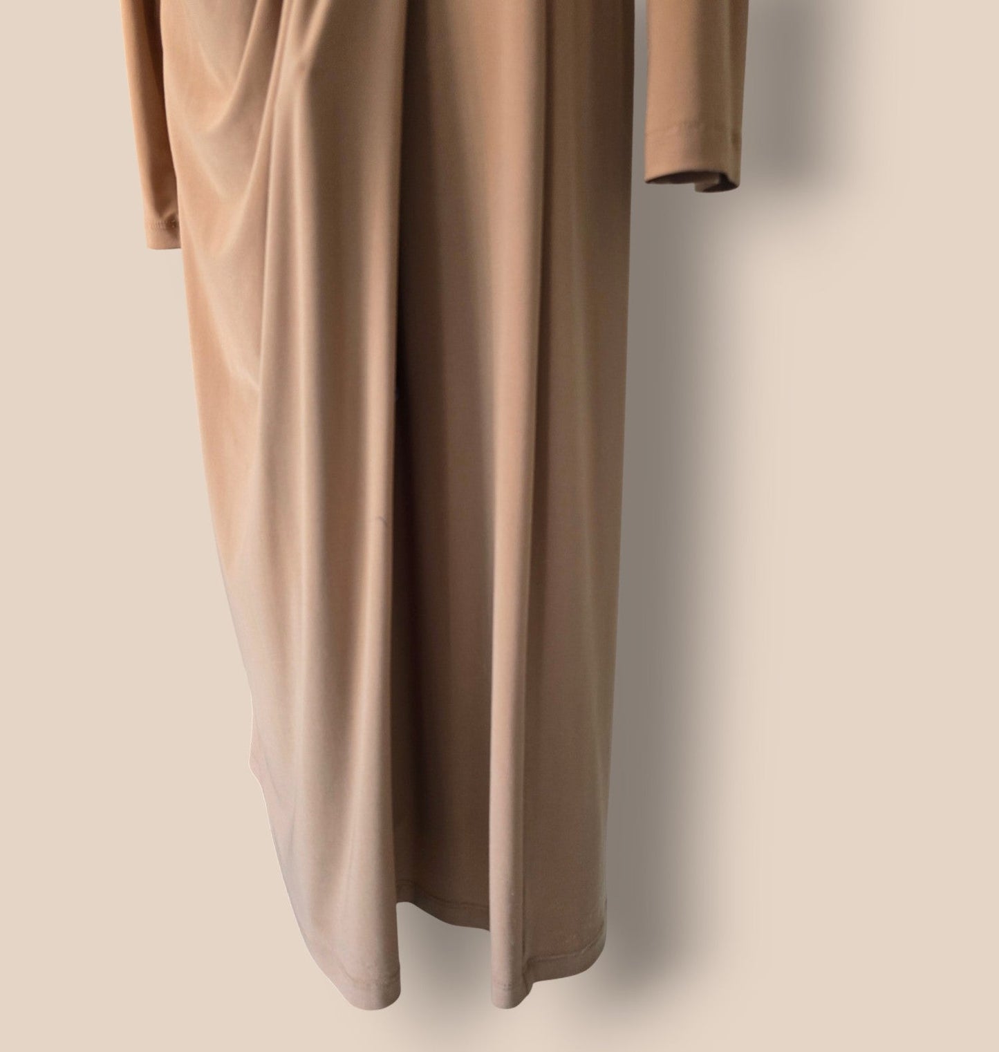 Damsel In A Dress Wrap Style Camel Lined Dress UK 14 US 10 EU 42 - Timelessfashions