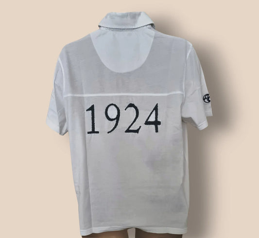 Canterbury Of New Zealand White Eagles Polo Shirt UK M - Timelessfashions