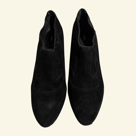 Bally Womens Black Suede Platform Booties UK 7 US 9.5 EU 40 - Timelessfashions